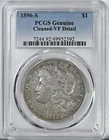 1896-S $1 Morgan Dollar PCGS Genuine VF Detail Cleaned WOW Nice Coin! 7244
