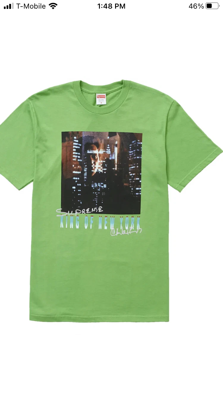 Tee shirt Supreme King of New York neuf 100% vert authentique taille M 