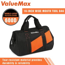 ValueMax Heavy Duty 16'' Wide Mouth Tool Bag Storage Tool Polyester w/13 Pockets