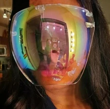 Oversized Full Face Cover Mirror Shield Mask Reflective Shade Glasses Sunglasses