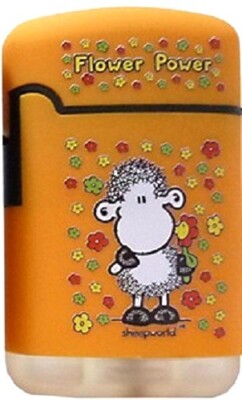 1 x Feuerzeug Gas Jet Feuerzeuge Lighter Lizenz Serie Sheepworld Flower Power