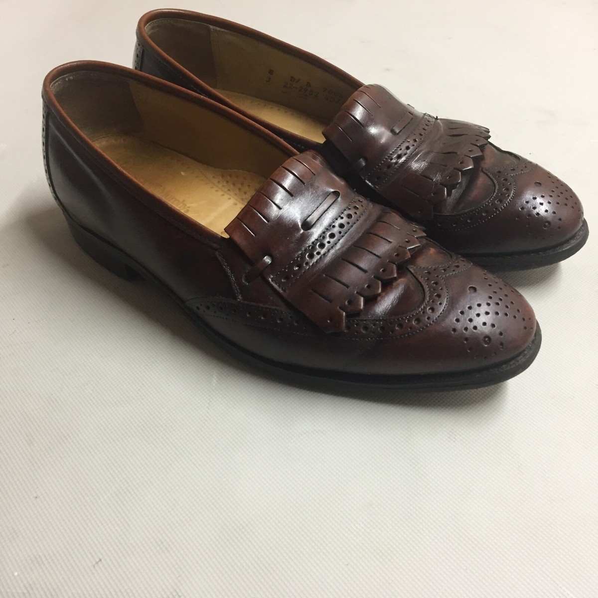 Johnston Murphy Optima Shoes Brogue Wingtips Kiltie Tassel Slip On Burgundy 15B Johnston Murphy Men main image 2