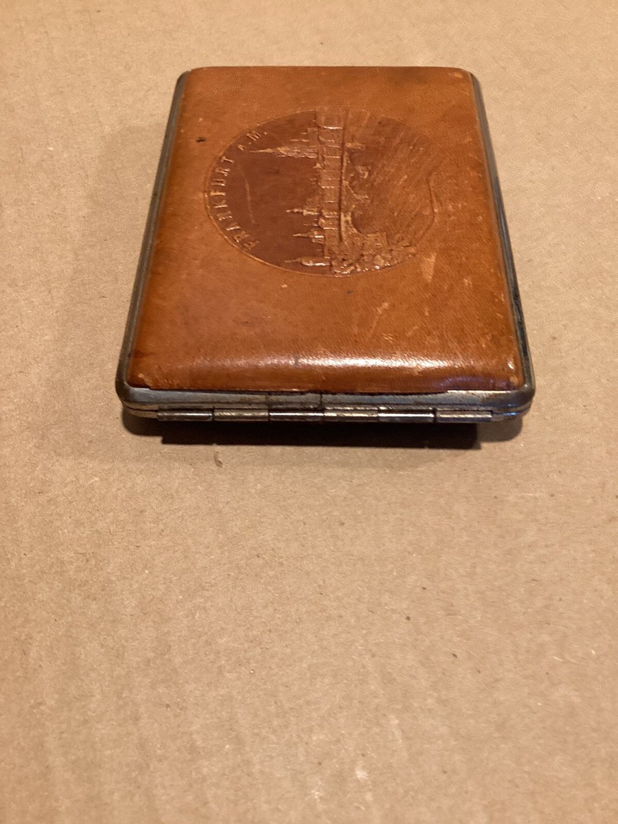 VINTAGE LEATHER METAL CIGARETTE CASE FRANKFURT GERMANY | eBay