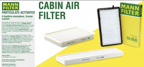 NIB - MANN Cabin Air Filter CU2855 for Select Volvo C70 S60 S80 V70 XC70 XC90 - Picture 6 of 8