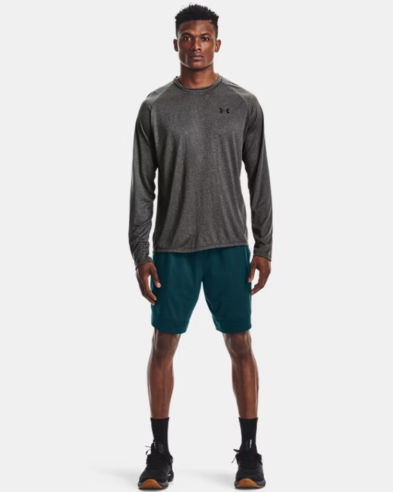 Under Armour Mens Tech 2.0 Long Sleeve T-Shirt Gray Black Small