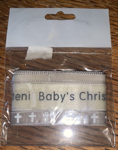 Offray My Moments ~ Baby’s Christening Crosses 3 Yards Of Peel N Stick Ribbons - Picture 3 of 3
