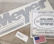 3 MEYER Snow Plow Decals 1 Large Rear Blade old style +1 Front MEYER 1Frame MOS8