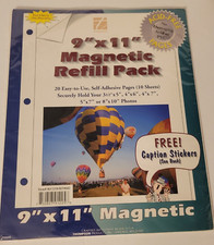 Thompson 9" x 11" Magnetic Refill Pack Most Photo Sizes Caption Stickers NEW