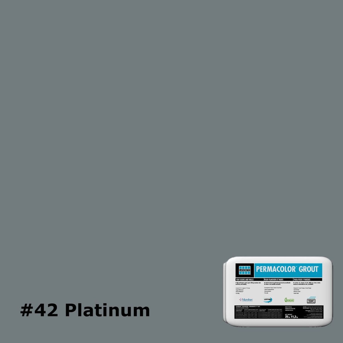 42 Platinum Permacolor Grout (25 lbs) 42 Platinum Permacolor Grout (25 lbs)