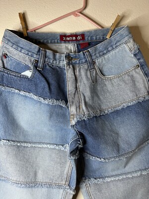 Vintage Zana Di Patchwork Denim Bottom Flare jeans size 11