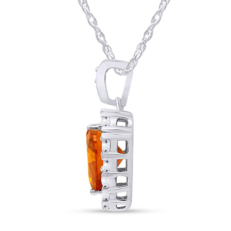 Yellow Citrine & White Topaz Sterling Silver Halo Heart