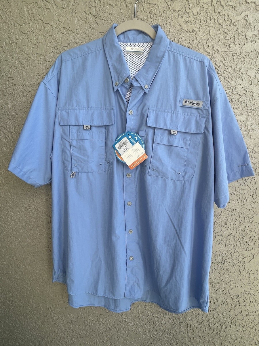 Columbia PFG Omni Shade Sun Protection Vented Blue Men's Shirt