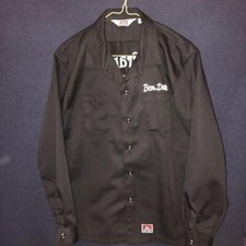 BEN DAVIS embroidered shirt black size M length 26.3 inches