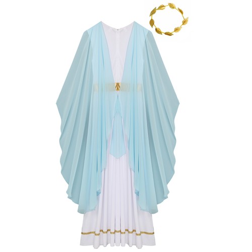 Women Greek Roman Toga Costume Grecian Princess Empress Dress with Headwear - Picture 49 of 54