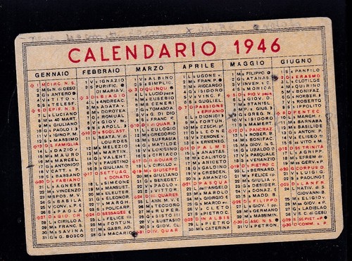 Calendarietto 1946 SCV1 - 第 1/1 張圖片