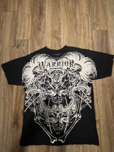 Warrior Black/white Large Goth Y2k Shirt