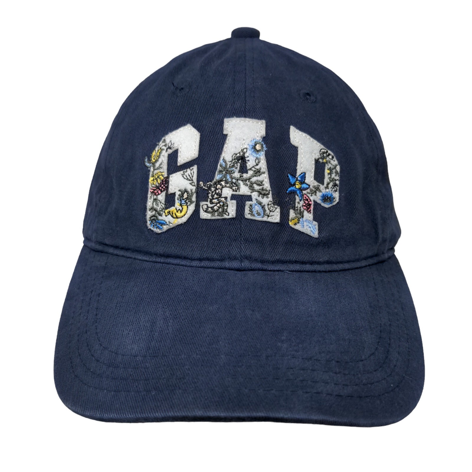 Gap Floral Logo Patch Slideback Hat Blue One Size… - image 1