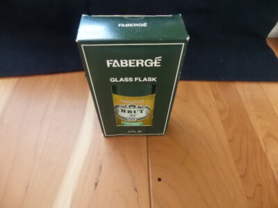 Vintage FABERGE BRUT 33 Glass Flask Cologne Splash 4.2 FL OZ New Old Stock