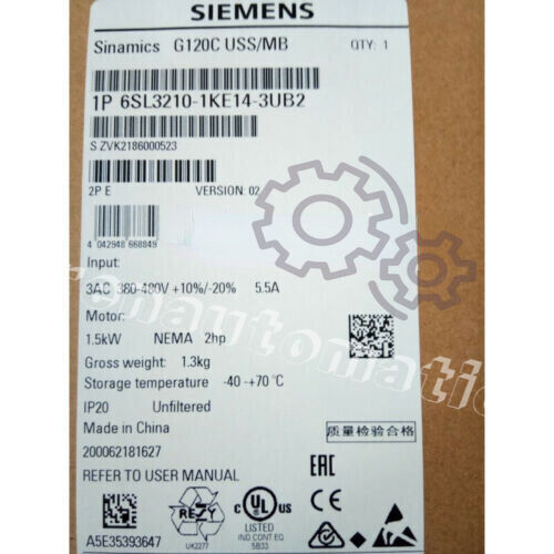Inversor integrado Siemens G120C 6SL3210-1KE14-3UB2 1,5 KW envío rápido - Imagen 1 de 6