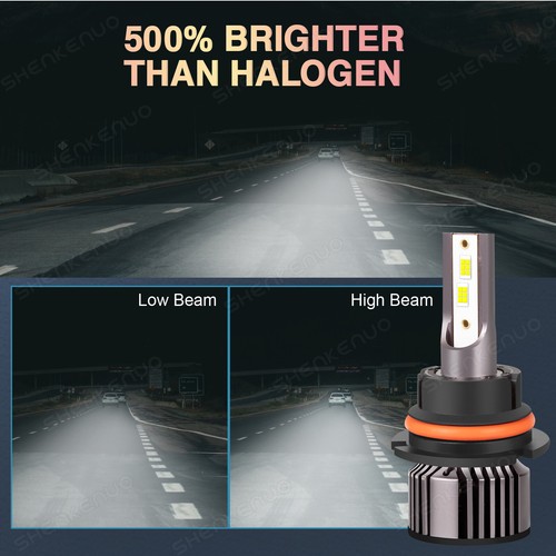 For 99-04 Ford Mustang -2X 6000K LED Headlight Bulbs High Low Beam Combo Kit V25 - Picture 5 of 12