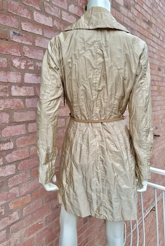 ERMANNO SCERVINO Giacca Trench Cappotto Sabbia Beige Scamosciato Frange Nylon... - Foto 5 di 24