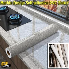 15.7" Waterproof Marble Vinyl Kitchen Countertop Bathroom Oil Proof Sticker Film