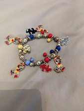 New Autism Awareness Stretch Bracelet. Beads  Enamel Ribbon  Puzzle Pieces.