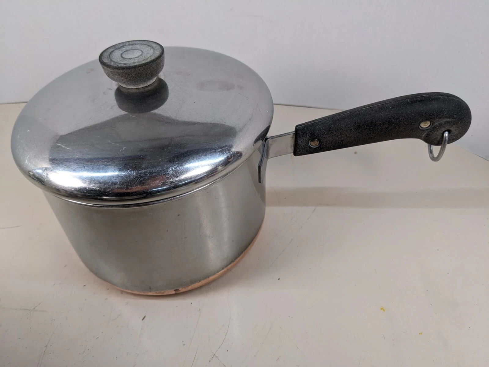 Revere Ware 3 Quart Stainless Steel Sauce Pan Copper Bottom & Lid Clinton Illino