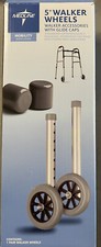 Medline 5 Inch Walker Wheels Walker Accessories w Glide Caps New In Box