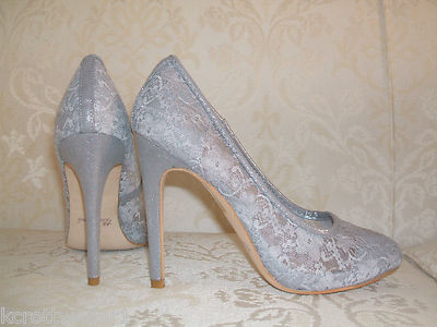 grey lace wedding shoes