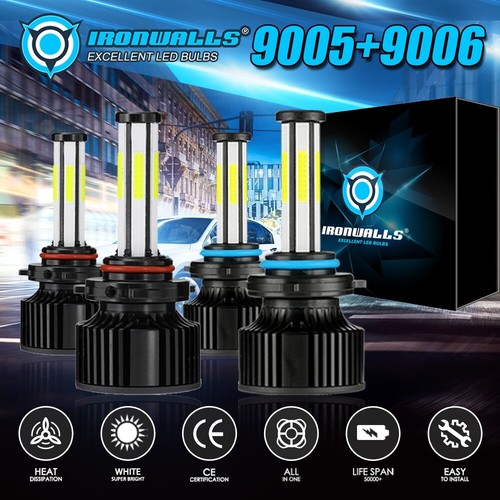 6-Sides 9007 H4 9005 9006 H11 H13 LED Headlight Kit 6500K White H10 H16 Fog Bulb - Picture 23 of 24