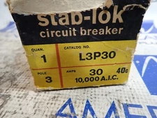 NEW FPE L3P30 3 pole NA Plug in Stab Lok Switch Neutral 30 amp 240v Breaker