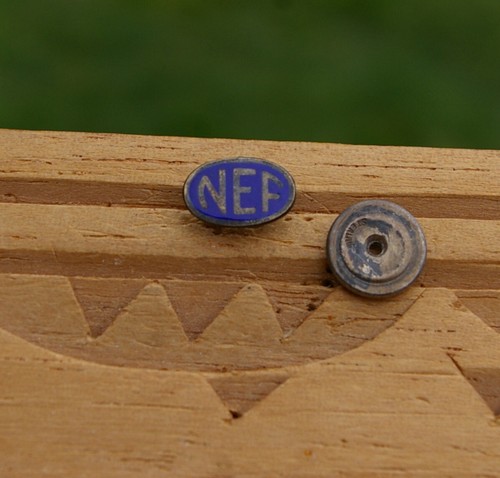NEF 1/2" Sterlingsilber & blaue Emaille Anstecknadel Schraube Post Pinback - Bild 3 von 8