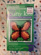 Caron Krafty Kids Latch Hook Kit Butterfly KK0006 Tool Inc. New In Sealed Box