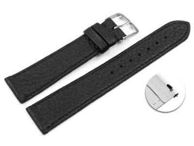Schnellwechsel Uhrenarmband Hirschleder - genarbt - schwarz - 12,14,16,18,20,22m