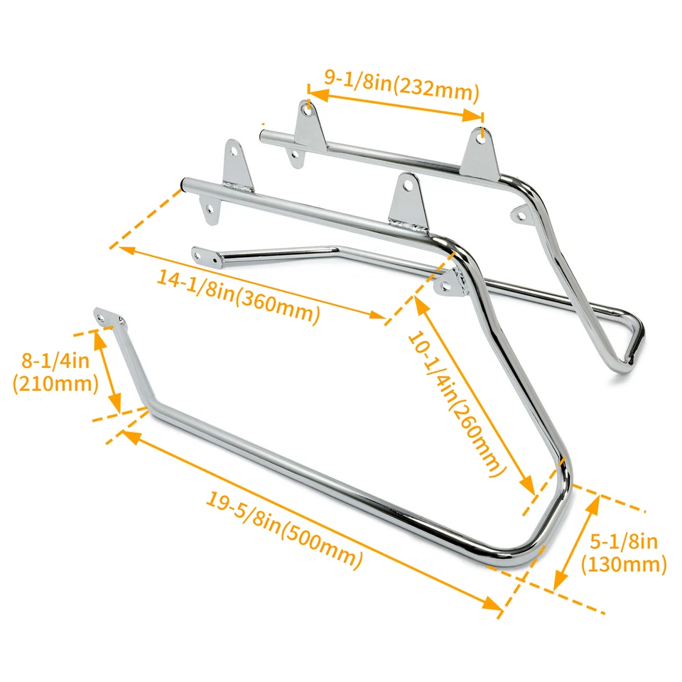 Bolsa rígida para silla de montar con soportes de conversión cromados para Harley Softail 1984-2017 Foto 3 de 4