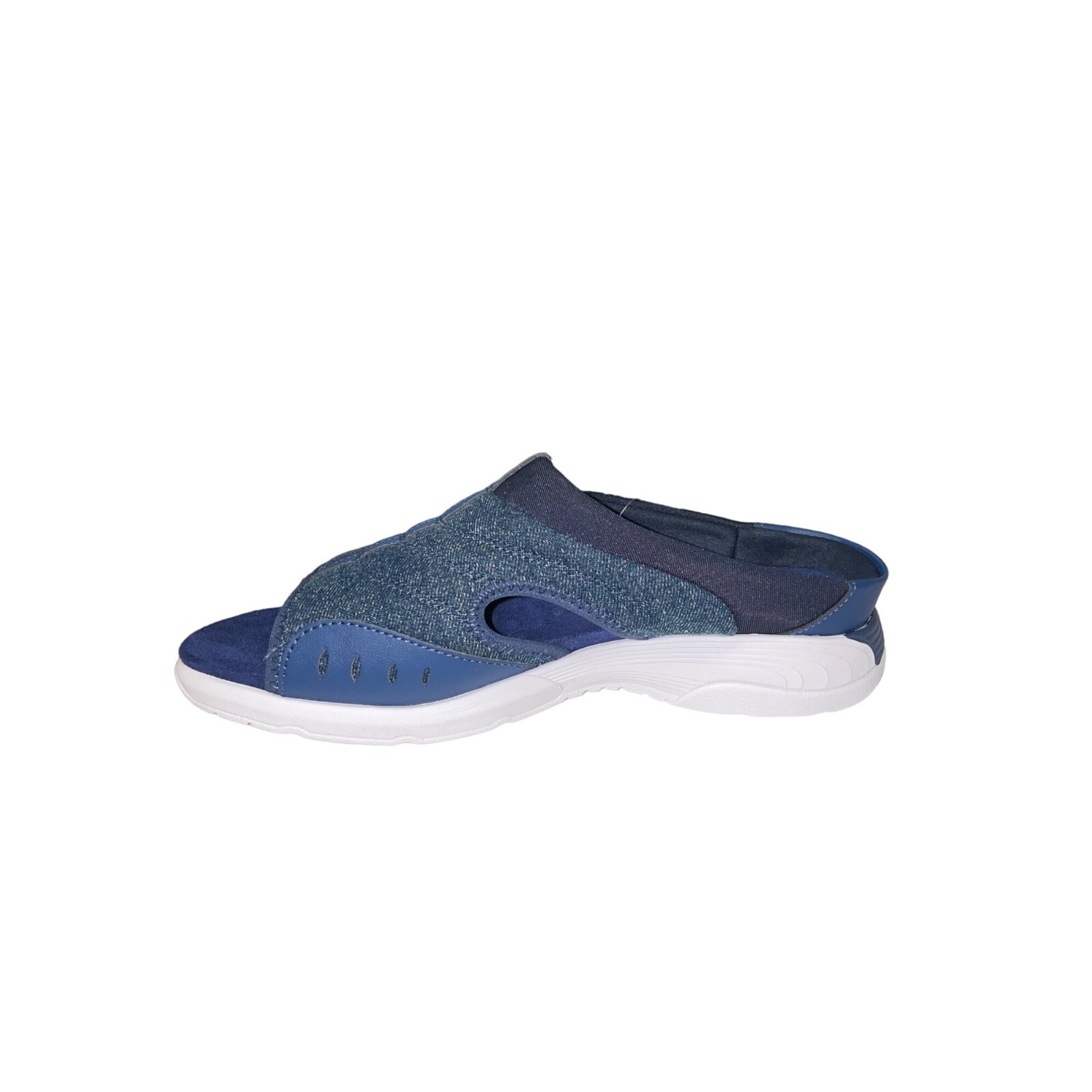 Easy Spirit Women's Traciee Square Toe Casual Flat Sandals Dark Blue 9W