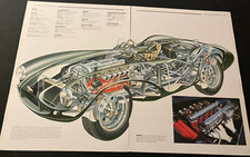 Aston Martin DB3S Racer - Vintage Cross-Section Cutaway Art Print Wall Art