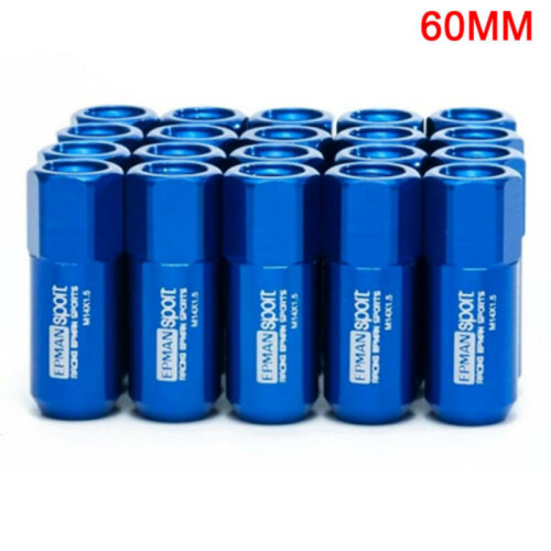 Universal 20PCS M14X1.5 60MM Aluminum Tuner Lug Nuts For HONDA BMW FORD Silver - Picture 3 of 10