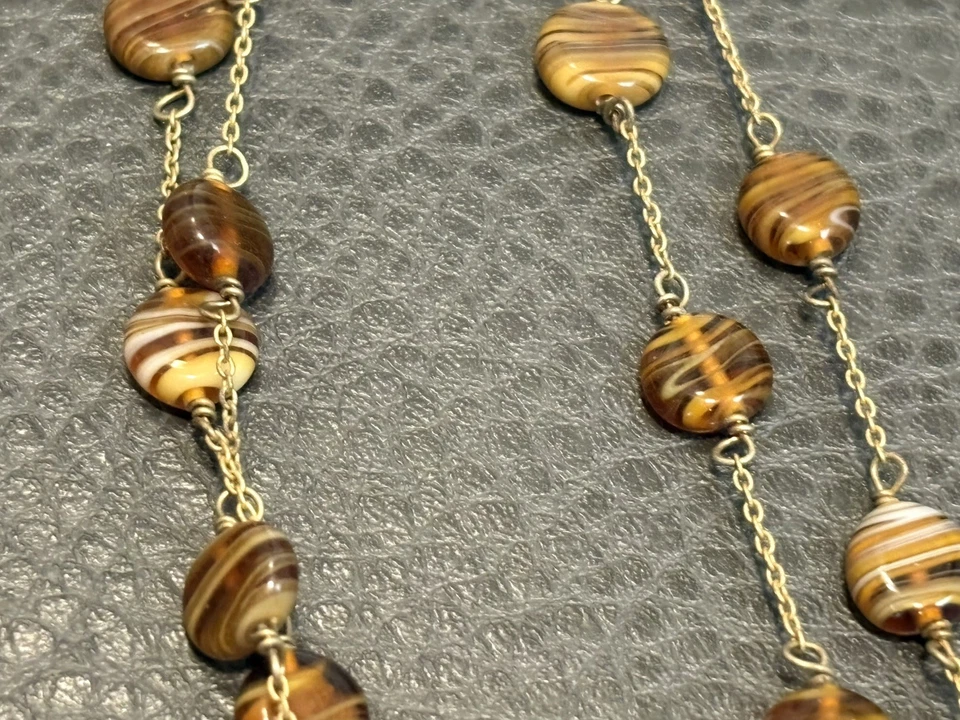 Banana Republic NWT Glass Givre Beaded Murano Station Chain Long Necklace 41” - Image 4 of 4