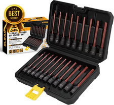 20-piece Extra Long Allen Hex Bit Socket Set 38 Drive Sae Metric 110mm S2 St