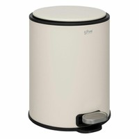 5Five Simply Smart MüLleimer Delta Pedal-Abfalleimer Stahl Kunststoff Beige 6 L