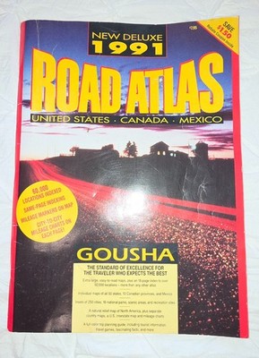 Vintage New Deluxe 1991 Road Atlas by H.M. Gousha United States, Canada, Mexico