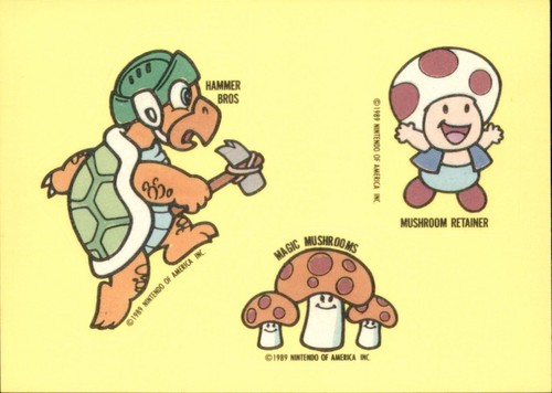 Hammer Bros / Mushroom Retainer / Magic Mushrooms #31 1989 O-Pee-Chee Nintendo card