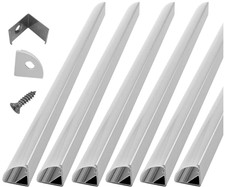 6Pack LED Aluminum Channel System with Cover and Mounting Clips for Strip Lights
