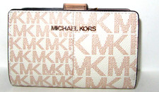 Michael Kors Jet Set Travel Medium Bifold Wallet Rose Gold Signature NWT $178