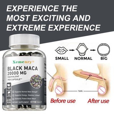 Black Maca 20000mg -Male Testosterone Booster, Energy & Endurance, Muscle Health