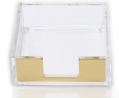 Acrylic Sticky Note Holder Desk Organizer Decor for 3x3 Sticky Notes Memo (Go...