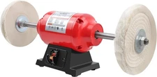 BLACKCUBE Bench Buffer Polisher Motor with 8 Inch Dual Buffering Wheels,... 