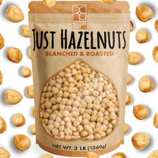 Dry Roasted Hazelnuts 3 LB Unsalted Filberts Blanched No Skin Kosher